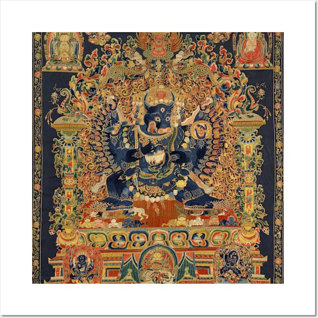 The Deity Vajrabhairava, Tantric Form of the Bodhisattva Manjushri Wall Art by AlexMir